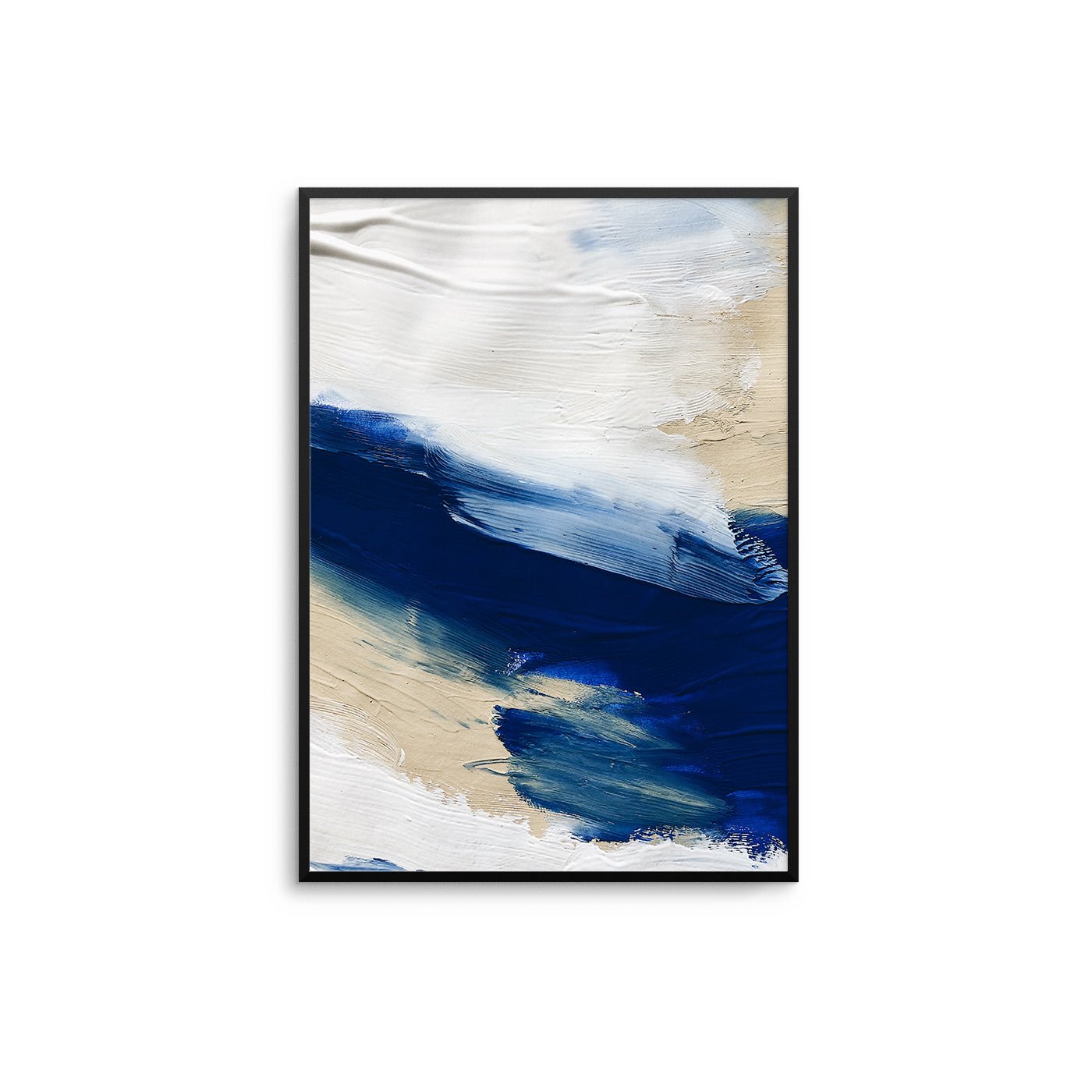 Navy | Beige Acrylic Strokes – D'Luxe Prints